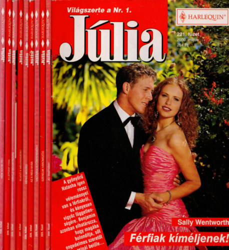 Amanda Browning, Sara Craven Susan Napier - 10 db J�lia magazin 221-230. f�zet ( F�rfiak k�m�ljenek! J� tan�tv�ny, Szerelmi h�romsz�g, Val�s�gos f�nyerem�ny, Az a r�gi ny�r, K�pes besz�d, Elad� a menyasszony, Orvosi beavatkoz�s, A l�tszat csal, Nem adom fel!