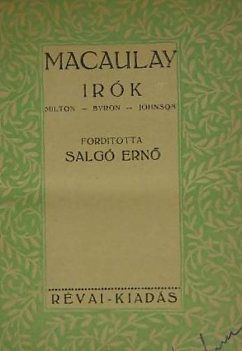 Macaulay - Nagy írók (Milton-Byron-Johnson-Goldsmith)