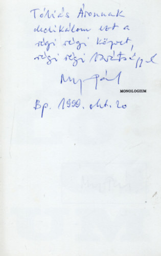 Nagy P�l - Monologium (Magyar M�hely P�rizs)