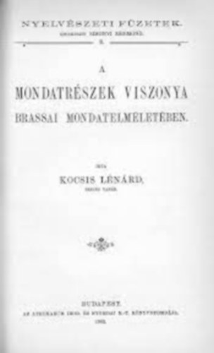 Kocsis Lnrd - A mondatrszek viszonya