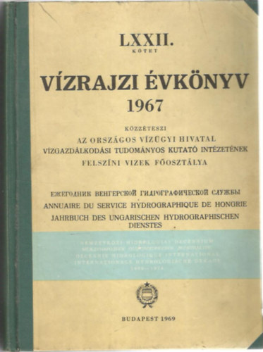 Vízrajzi évkönyv 1967 LXXII. kötet