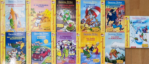 Geronimo Stilton - 11db Geronimo Stilton reg�ny - A T�zv�r�s Rubin Temploma, Vak�ci� a Las Egeras Hotelben, A sajtpiramis titka, N�gy eg�r a vadnyugaton, Bajuszokra vigy�zni, itt j�n Eger�ni!, Ajjaj, micsoda baj!, Egy extraegeres bajnoks�g, stb. (t�bbi c�