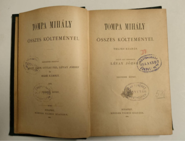 Tompa Mihly - Tompa Mihly sszes kltemnyei I. (tredk)