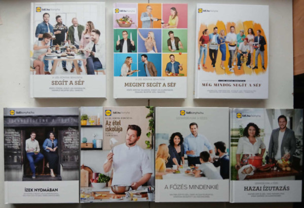 Mautner Zsófi-Széll Tamás - 7 db Lidl szakácskönyv - Hazai ízutazás, Segít a séf, Megint segít a séf, Még mindig segít a séf, Ízek nyomában, Az étel iskolája, A főzés mindenkié