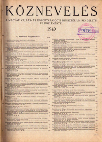 Köznevelés V. évfolyam 1949/1-24. szám (teljes)