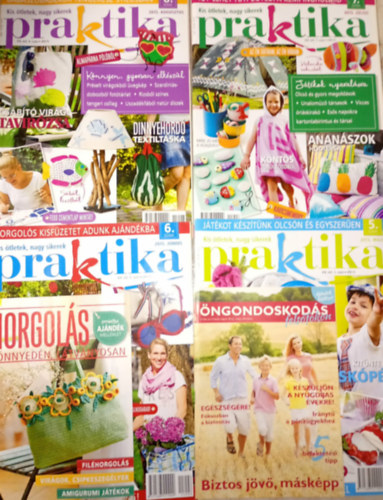 4 db. Praktika Magazin - 2015.máj. - 5. szám, 2015.jún. 6. szám, 2015.júl. 7. szám, 2015.aug. 8. szám (szabás-varrás-kötés-hobby-lakásdivat-kézimunka)