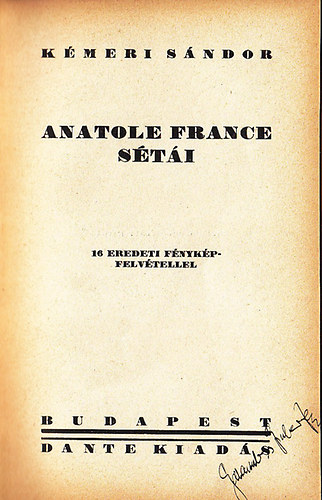 K�meri S�ndor - Anatole France s�t�i