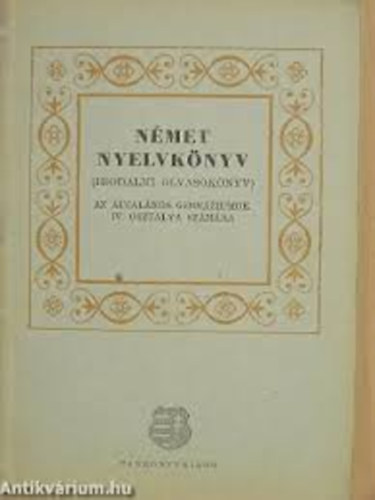 Dr. Bariska Mihály - Német nyelvkönyv az általános gimnáziumok IV.osztálya számára