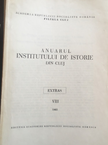 Jakó Sigismund - Anuarul Institutului de Istorie din Cluj - Extras - VIII.