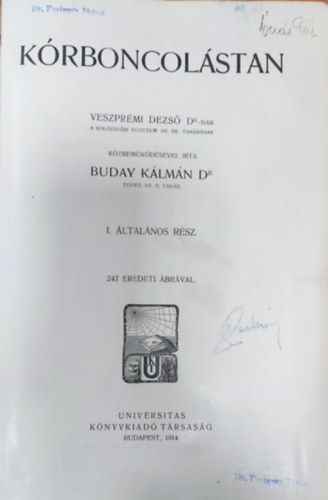 Buday K�lm�n dr. - K�rboncl�stan I.: �ltal�nos r�sz