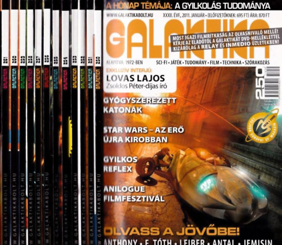 Burger István (főszerk.) - Galaktika (2011/1-12. Teljes évfolyam, 250-261.) (lapszámonként, 12 db)