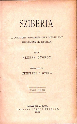 Kennan Gyrgy - Szibria