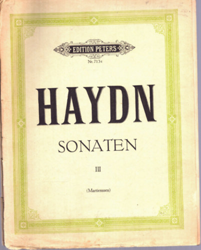 Joseph Haydn - Sonaten f�r Klavier zu Zwei H�nden III