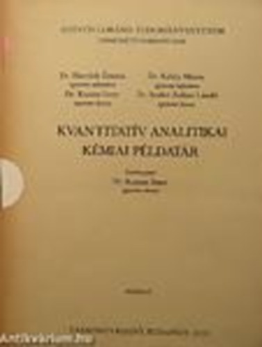 Szerk: Dr. Krausz Imre - Kvantitatv analitikai kmiai  pldatr