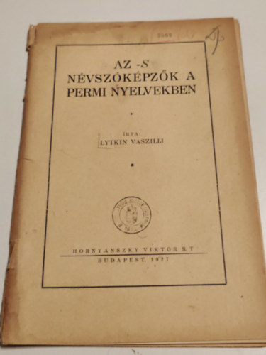 Lytkin Vaszilij - Az -S névszóképzők a Permi nyelvben