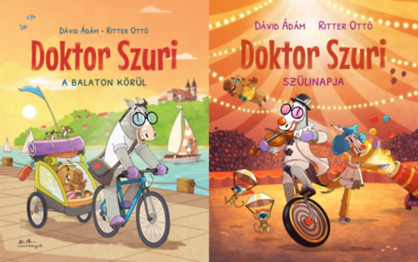 Ritter Ottó Dávid Ádám - 2 db Doktor Szuri mesekönyv: Doktor Szuri a Balaton körül + Doktor Szuri szülinapja
