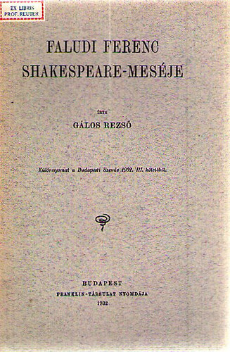 Glos Rezs - Faludi Ferenc Shakespeare-mesje