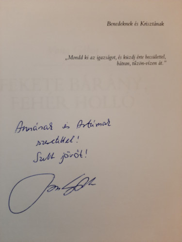 Vona G�bor - Fekete  b�r�ny, feh�r holl�