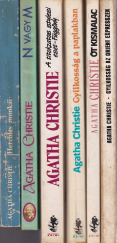 Agatha Christie - 6 db. Agatha Christie knyv (Hercules munki + N vagy M + A titokzatos stylesi eset - Fggny + Gyilkossg a paplakban + t kismalac + Gyilkossg az Orient expresszen)
