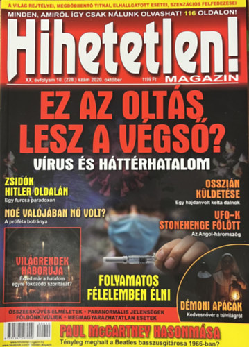 Sz�cs R�bert  (f�szerk.) - Hihetetlen! magazin - XX. �vfolyam 10. (228.) sz�m 2020. okt�ber