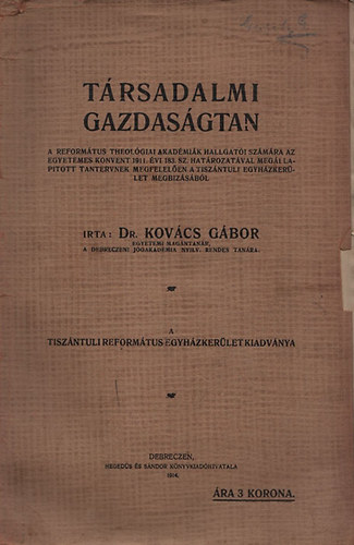 Kovcs Gbor dr. - Trsadalmi gazdasgtan