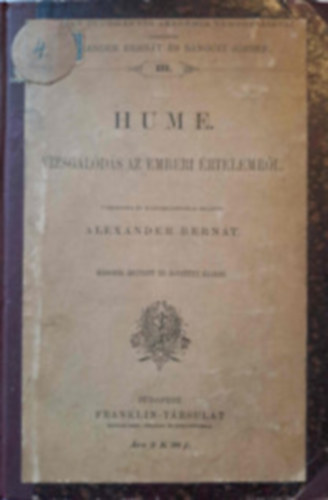 Alexander Bernt - Hume (Vizsglds az emberi rtelemrl) (Filozfiai rk Tra)