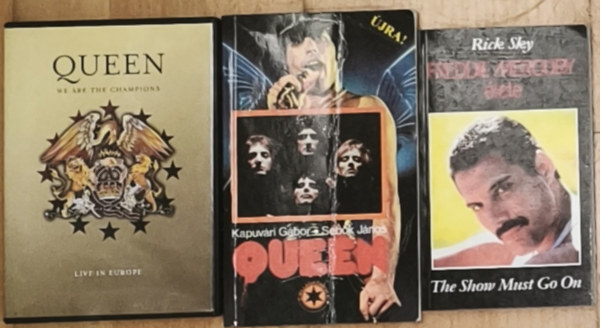 Rick Sky Kapuv�ri G�bor-Seb�k J�nos - 2db Queen-nel, Freddie Mercury-val kapcsolatos k�nyv + aj�nd�k Queen DVD - Freddie Mercury �lete, Queen + Queen-We are the Campions