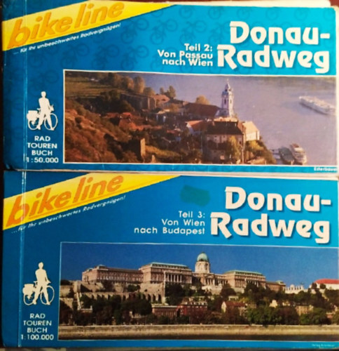 Bikeline: Donau-Radweg von Passau nach Wien Teil 2 + Donau-Radweg Von Wien nach Budapest Teil 3 (2 ktet tikalauz )