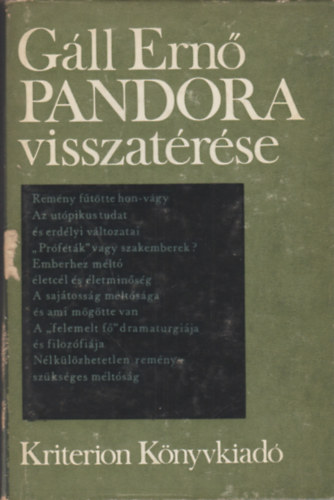 Gll Ern - Pandora visszatrse-A remnyrl, a mltsgrl