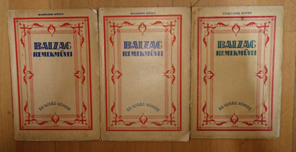 Balzac - 3 kötet a Balzac remekművei című sorozatból: Goriot apó (3.), Grandet Eugénia (4.), Kispolgárok (8.)