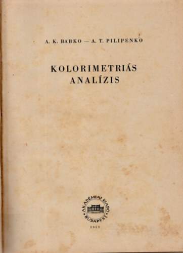 A.K.-Pilipenko, A.T. Babko - Kolorimetri�s anal�zis