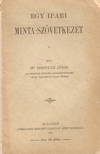 Dr. Horv�th J�nos - Egy ipari minta-sz�vetkezet