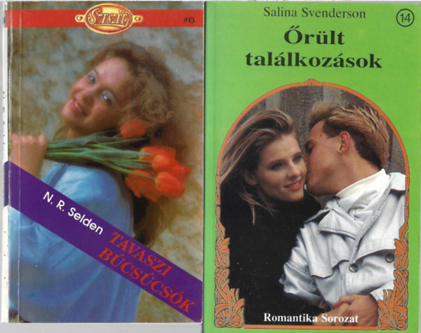 4 db romantikus knyv, N. R. Selden: Tavaszi bcscsk, Salina Svenderson: rlt tallkozsok, Pat Dalton. Felragyog a nap, Elizabeth Lowell: Nyri szerelem