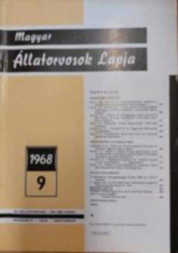 Magyar �llatorvosok Lapja - 1968 9., 23. �vfolyam 441-488 oldal