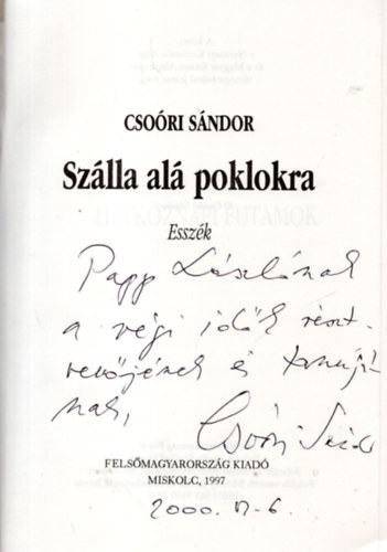 Csori Sndor - Szlla al poklokra - Esszk