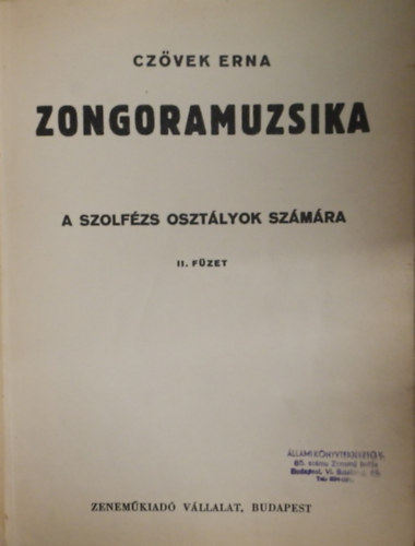 Cz�vek Erna - Zongoramuzsika a szolf�zs oszt�lyok sz�m�ra II.f�zet