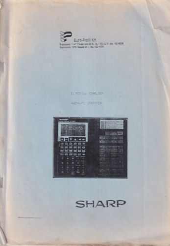 SHARP EL-9000 tip számológép használati útmutatója