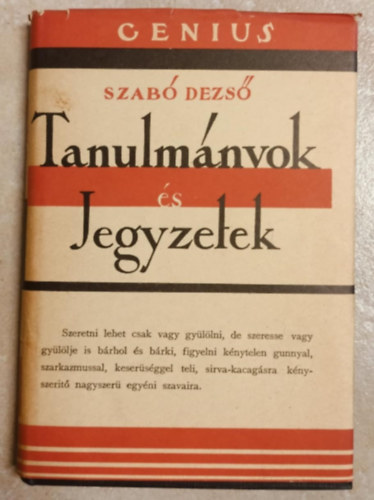 Szab� Dezs� - Tanulm�nyok �s jegyzetek