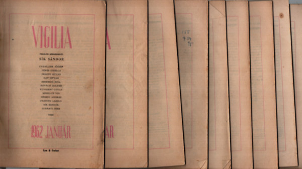 Sk Sndor  (szerk.) - Vigilia 1962/janur, februr, mrcius, prilis, jnius, jlius, augusztus, oktber, november, december.