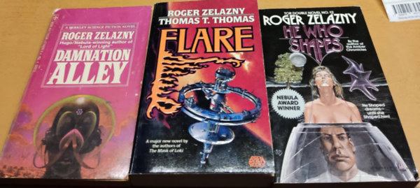 Thomas T. Thomas, Kate Wilhelm Roger Zelazny - 3 db Roger Zelazny, angol: Damnation Alley + Flare + He Who Shapes/The Infinity Box