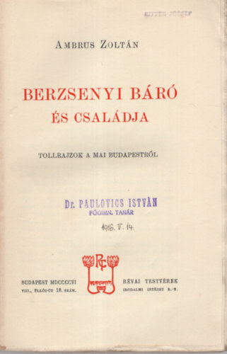 Ambrus Zolt�n - Berzsenyi b�r� �s csal�dja