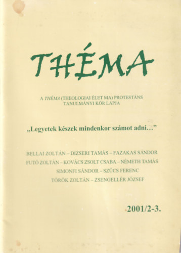Fazekas Sndor Balog Zoltn - Thma 2001/2-3.