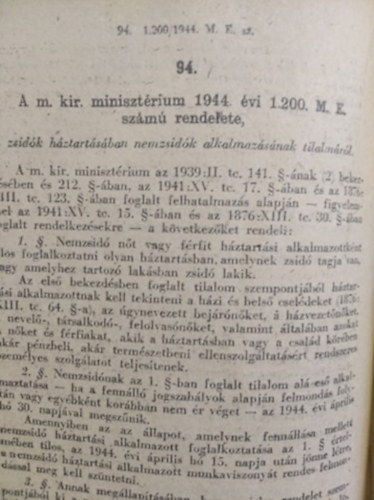 Magyarorsz�gi rendeletek t�ra I. 1944