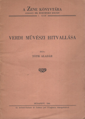 T�th Alad�r - Verdi m�v�szi hitvall�sa