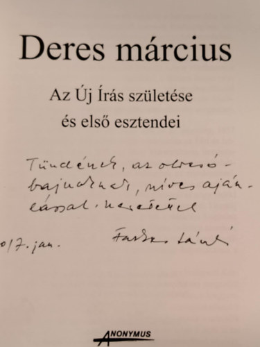 Farkas Lszl - Deres Mrcius Az j rs szletse s els esztendei