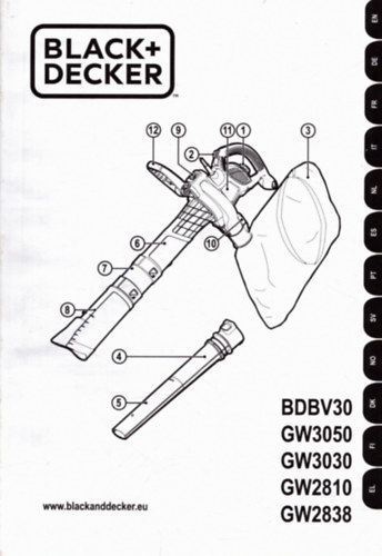 Nincs felt�ntetve - Black + Decker BDBV30, GW3050, GW3030, GW2810, GW2838 haszn�lati utas�t�s