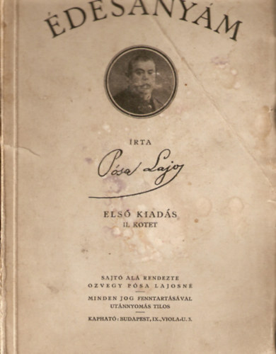 Pósa Lajos - Édesanyám - Első kiadás II. kötet