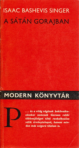 Isaac Bashevis Singer - A s�t�n Gorajban  (modern k�nyvt�r)