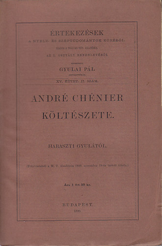 Haraszti Gyula - André Chénier költészete
