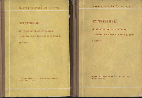 Koltai Rezs�; Taub Lajos-szerkesztette - Sz�nesf�mek ( �tv�zetek f�lgy�rtm�nyok ) I-II. MSZ Szabv�nygy�jtem�nyek 9.